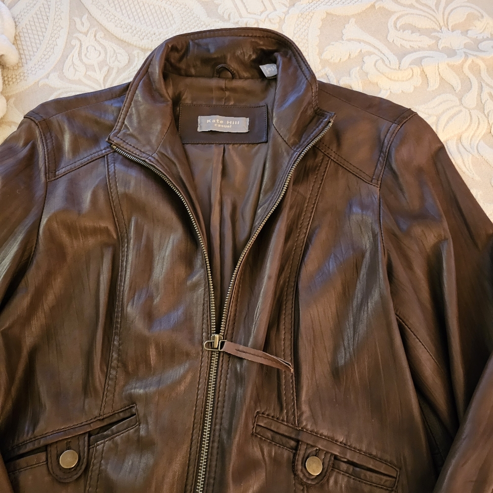 Women's Brown Leather Jacket Kate Hill